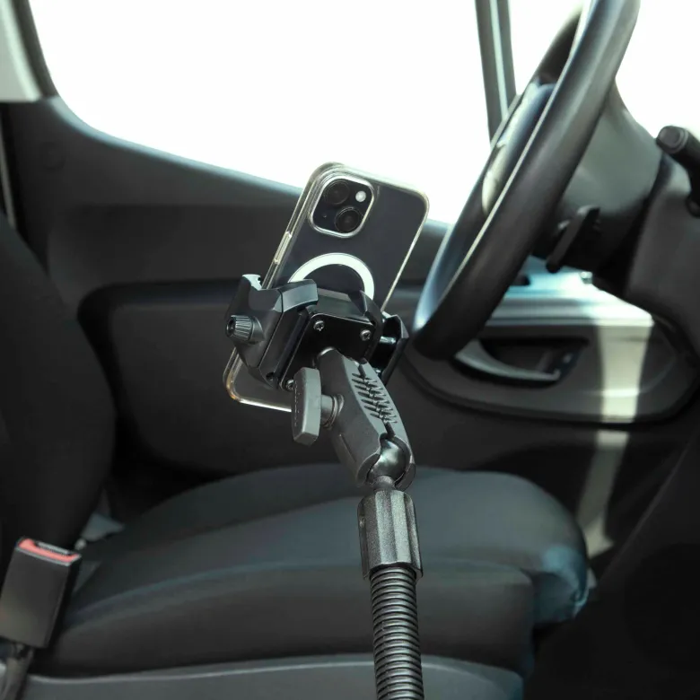 RoadVise® Ultra Holder with Shaft Arm and 18" Seat Rail Mount