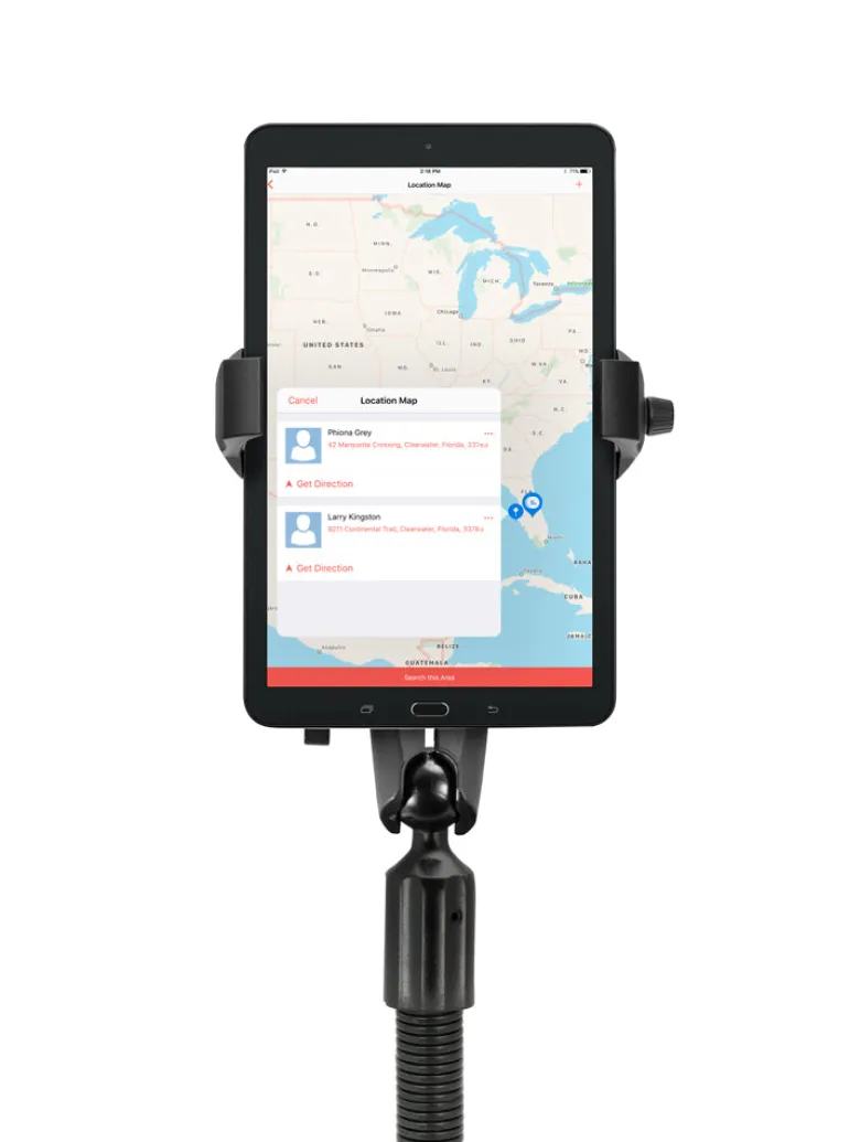 RoadVise® Ultra Holder with Shaft Arm and 18" Seat Rail Mount