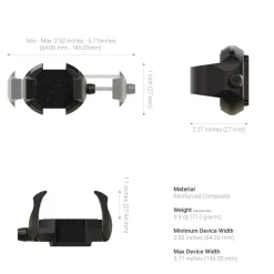 RoadVise® Ultra Phone and Tablet Holder with Clamp Mount and Security Knob