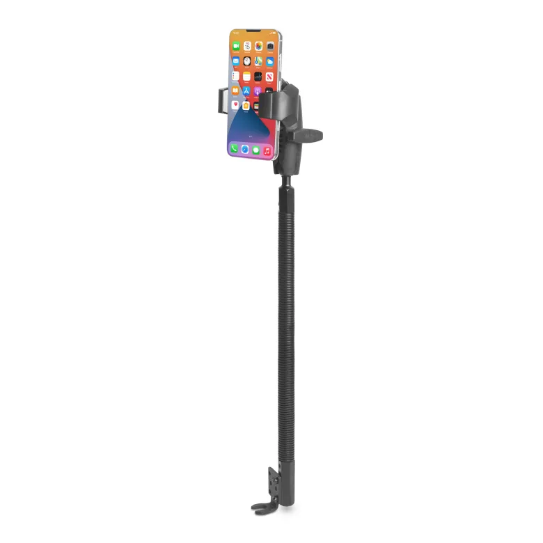 RoadVise® Ultra Phone Holder with 18” Aluminum Gooseneck Seat Rail Mount