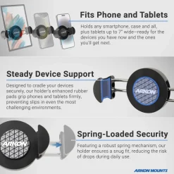 RoadVise® XL Forklift Front Guard Phone and Midsize Tablet Mount