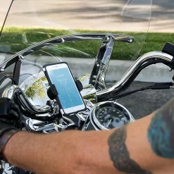 RoadVise® XL Motorcycle Midsize Tablet and Phone Mount - Chrome Aluminum