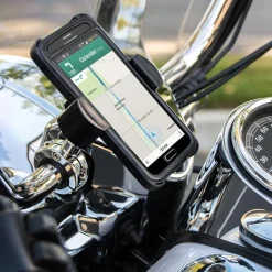 RoadVise® XL Motorcycle Midsize Tablet and Phone Mount - Chrome Aluminum