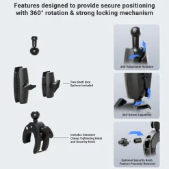 Robust Clamp Mount with Security Knob - 17mm Compatible