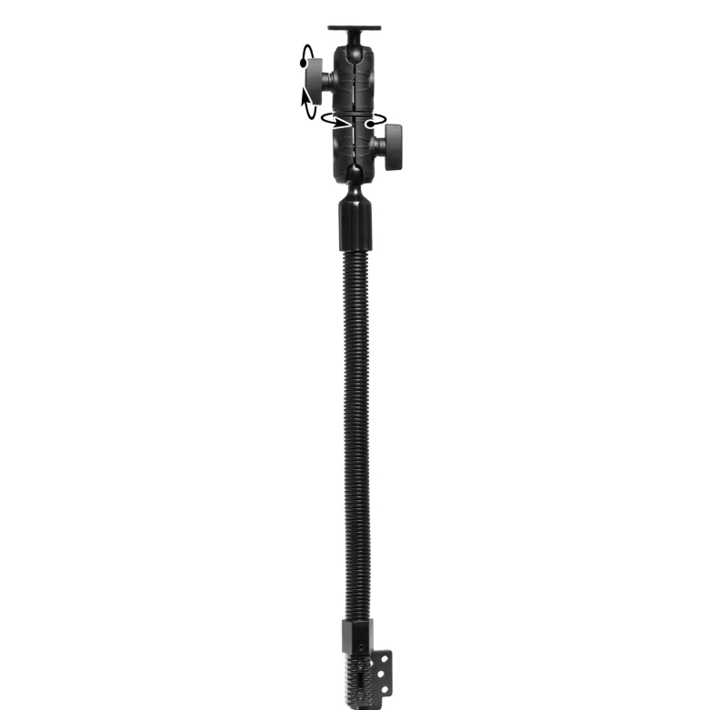 Seat Rail Mount with Double Socket Swivel Arm and AMPS Mounting Pattern