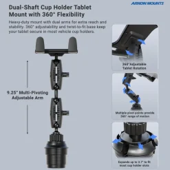 Slim-Grip® Tablet Holder with Double Robust™ Car Cup Mount