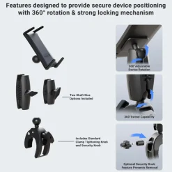 Slim-Grip® Ultra Phone or Midsize Tablet Clamp Mount with Security Knob