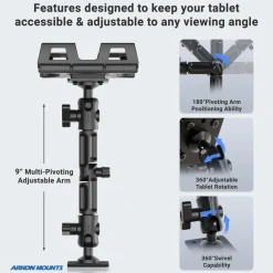 Slim-Grip® Ultra Pro Tablet Holder with Multi-Angle Arm and Drill-Base Mount