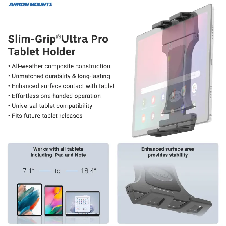Slim-Grip® Ultra Pro Universal Tablet Holder with Aluminum Drill-Base Mount