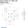 Square VESA 75 / VESA 100 Adapter Plate