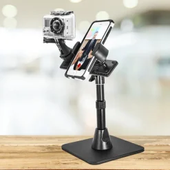 TW Broadcaster Desk Stand for GoPro and RoadVise® Phone Holder for Live Streaming, Live Video