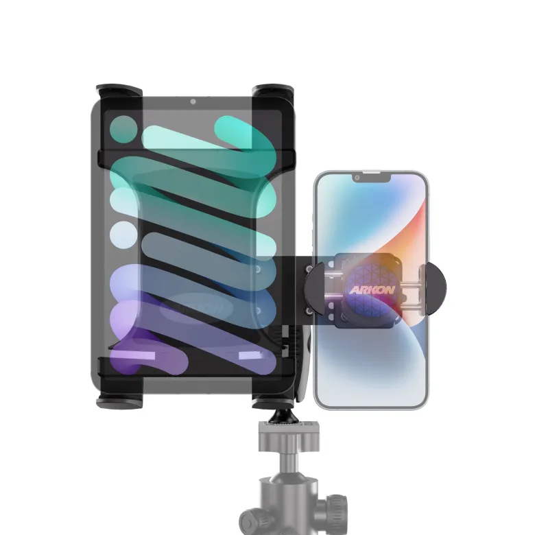 TW Broadcaster Slim-Grip® Tablet and RoadVise® Tripod Mount Holder for Streaming Live Video