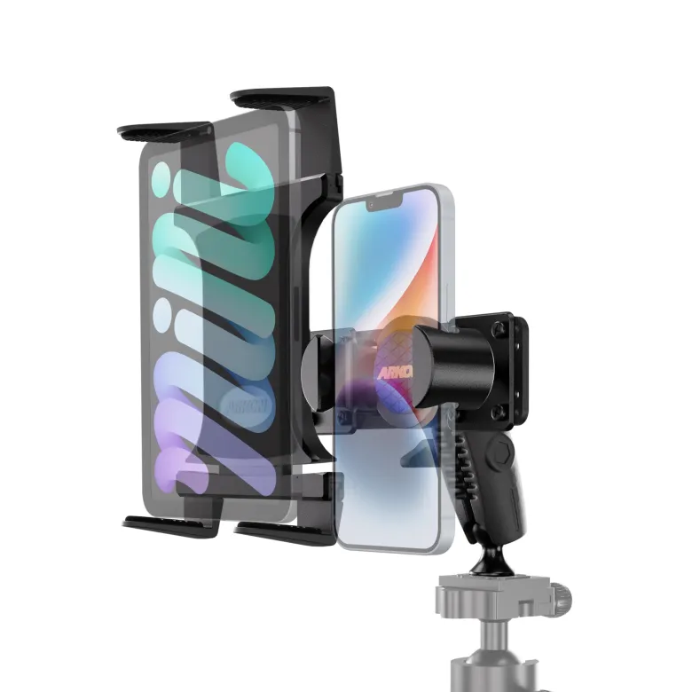 TW Broadcaster Slim-Grip® Tablet and RoadVise® Tripod Mount Holder for Streaming Live Video