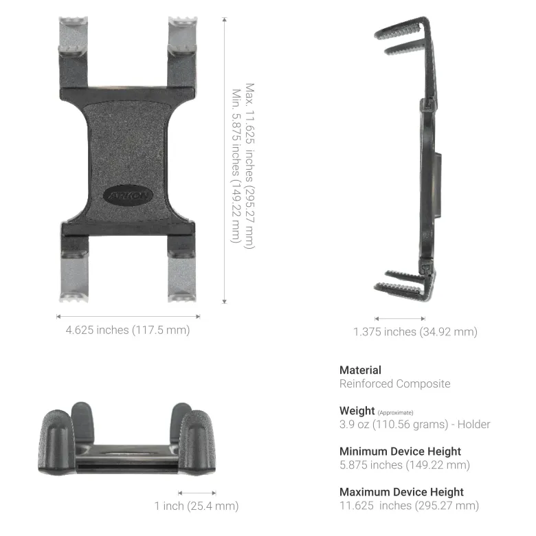 TW Broadcaster Slim-Grip® Tablet and RoadVise® Tripod Mount Holder for Streaming Live Video