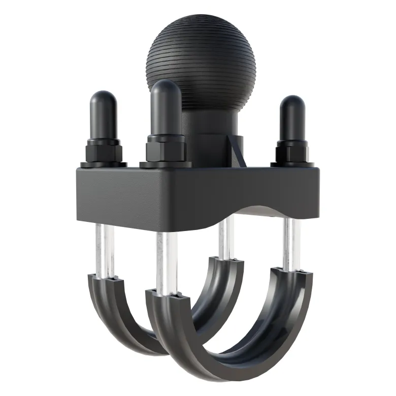U-Bolt Round Bar Mount with 38mm Metal Ball – Multiple Bar Sizes
