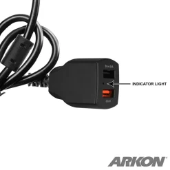 30W 2-Port Quick Charge 3.0 and USB-A Car Fixed Install Charger