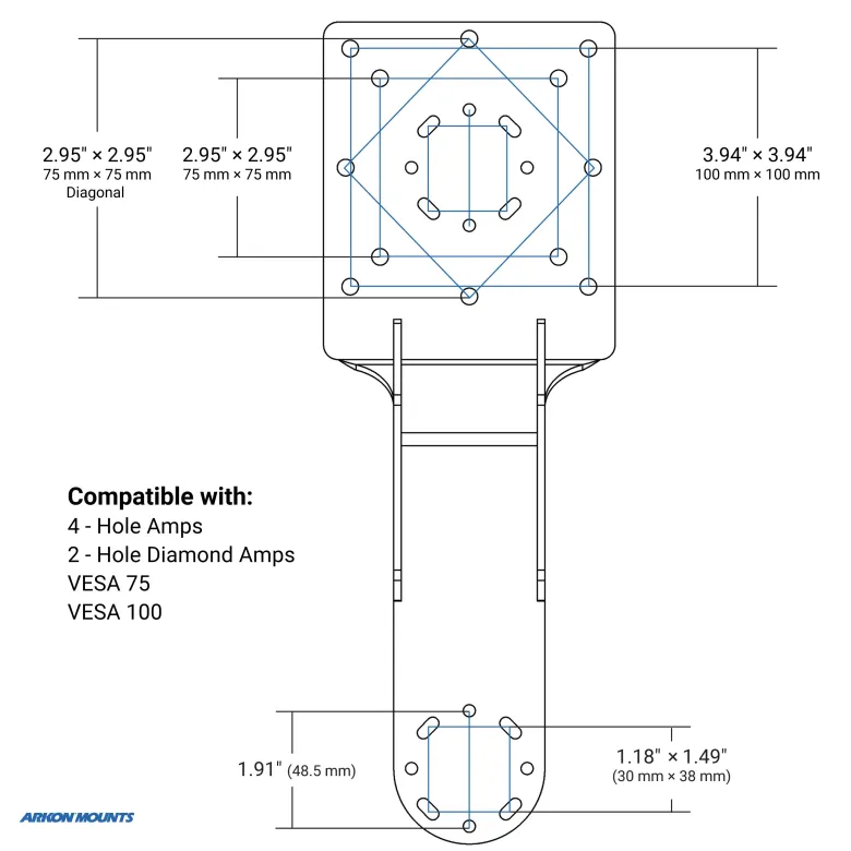 XMS™ Heavy Duty Forklift Mount with Dual Utility Mounting Bracket