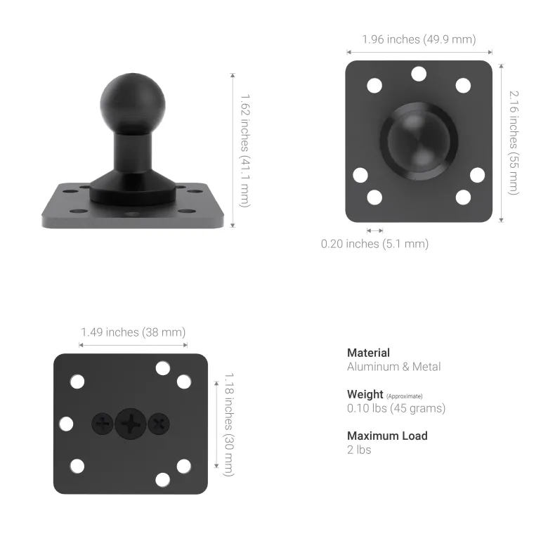 XMS 20mm Ball Mount with AMPS Adapter Plate