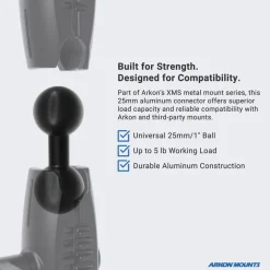 XMS Series - 1" / 25mm to 1" / 25mm Aluminum Ball Adapter