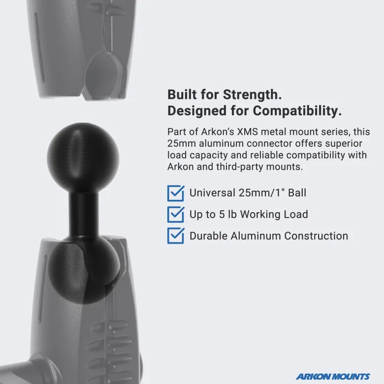 XMS Series - 1" / 25mm to 1" / 25mm Aluminum Ball Adapter